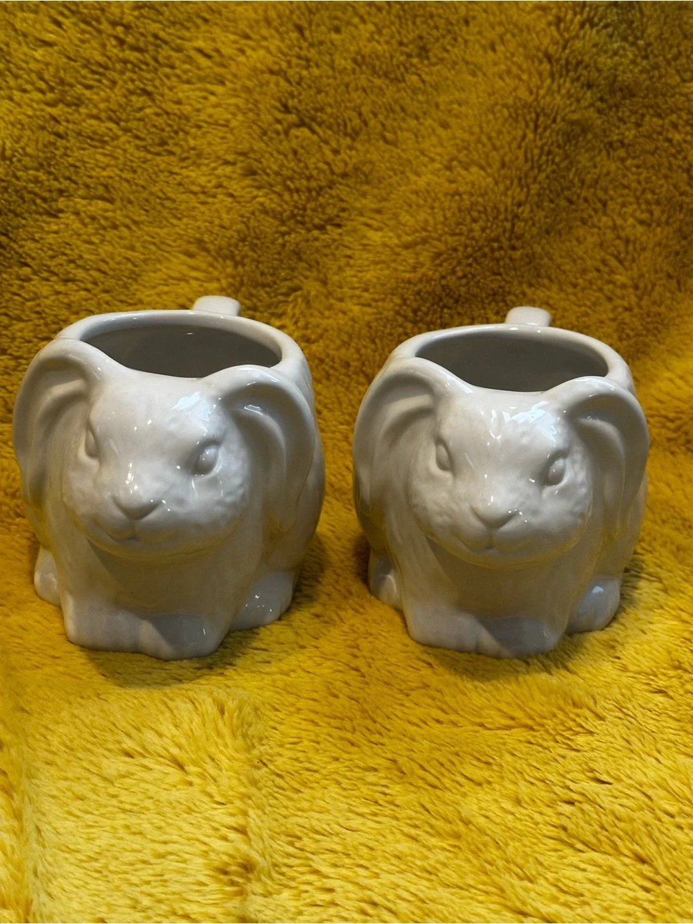 THRESHOLD Stoneware Figural BUNNY Mug White Target Decor Cup Glass Rabbit “2”